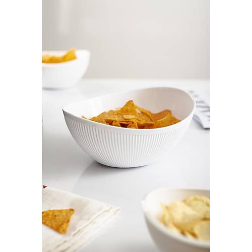 Akrilik Barok Beyaz Orta Boy Oval Meyve & Salata Kasesi & Kar��t�rma Kab� / 1,6 Lt (CAM DE��LD�R)