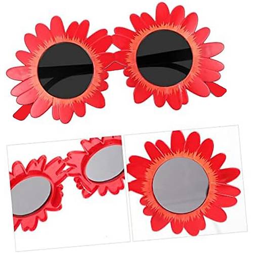 K�rm�z� Renk Papatya �ekilli Parti G�zl��� 18x10 cm