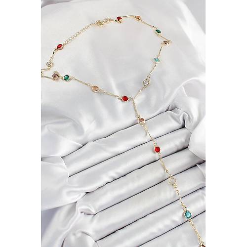 Pirin� Asorti Model Gold Renk Zirkon Ta�l� Y Kolye