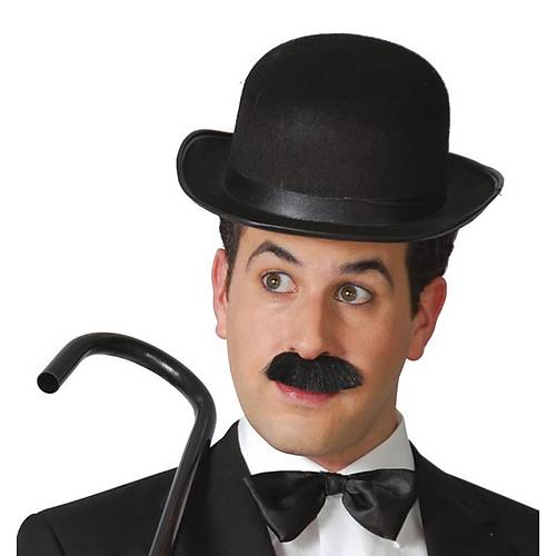 Charlie Chaplin Stil Yeti�kin �apkas� � Siyah Melon Parti �apkas�
