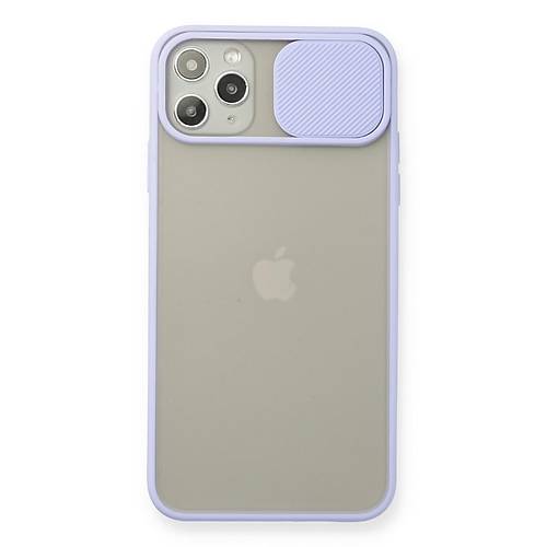 iPhone 11 Pro Max K�l�f Palm Buzlu Kamera S�rg�l� Silikon - Lila