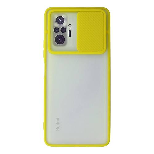 Redmi Note 10 Pro K�l�f Palm Buzlu Kamera S�rg�l� Silikon - Sar�