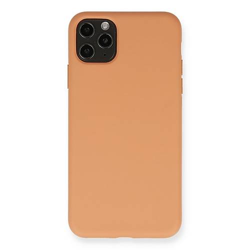 iPhone 11 Pro Max K�l�f Nano i�i Kadife Silikon - Mat Turuncu