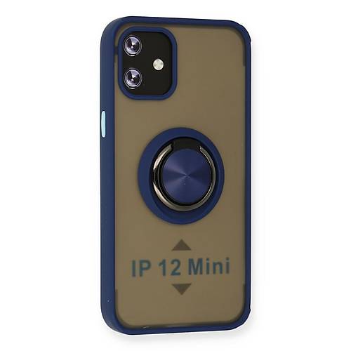 iPhone 12 K�l�f Montreal Y�z�kl� Silikon Kapak - Lacivert