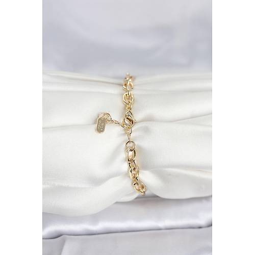 CM 14K Gold Renk Kal�n Zincir Model Kad�n Bileklik