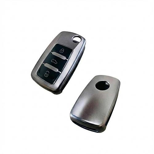 Volkswagen Model 2 Uyumlu Smart 3 Buton Silikon Oto Anahtar Kumanda Kab� K�l�f Gri