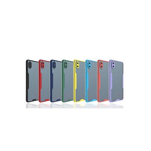 Galaxy A02 K�l�f Platin Silikon - Lacivert