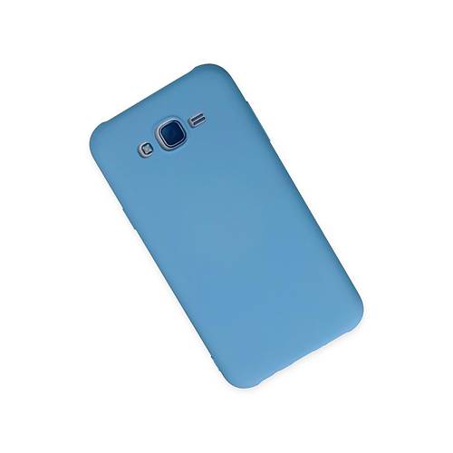 Galaxy J7 K�l�f Nano i�i Kadife Silikon - Mavi