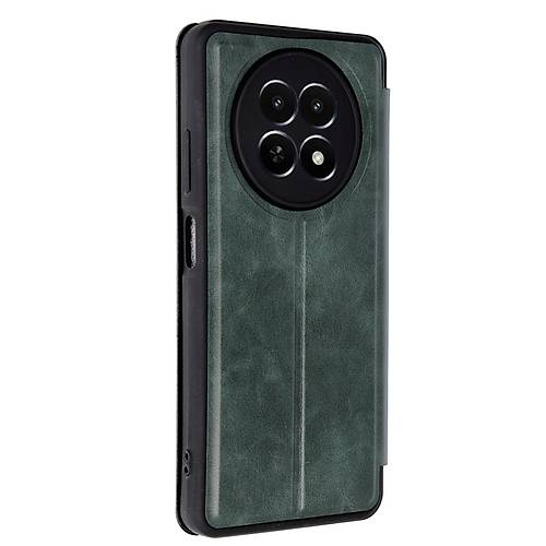 Realme 12 5G K�l�f Flip Cover - Koyu Ye�il