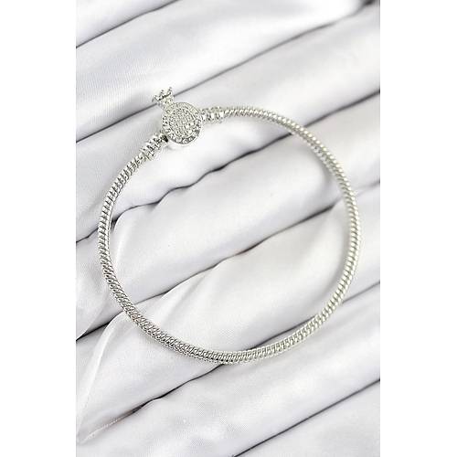 Pirin� Charm Zirkon Ta�l� Ta� Model G�m�� Renk Kad�n Bileklik