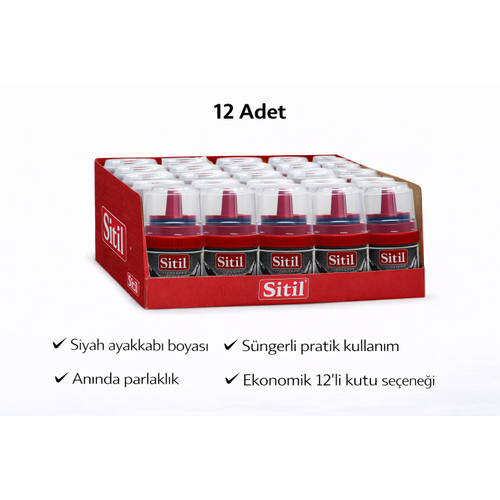 Sitil Classic Ayakkab� Boyas� Siyah Parlat�c� S�ngerli 12 Adet