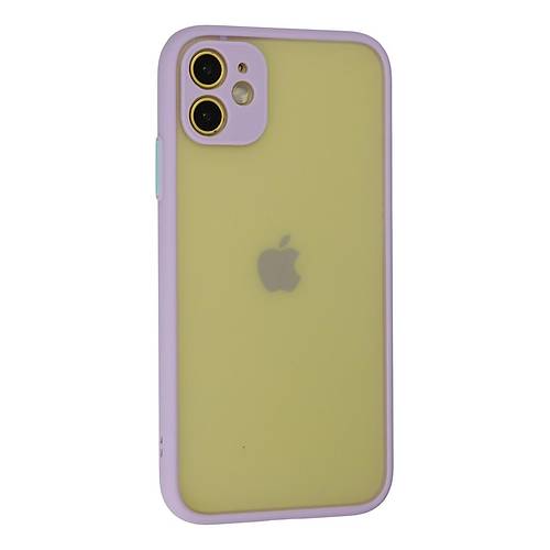 iPhone 11 K�l�f Montreal Silikon Kapak - Mor