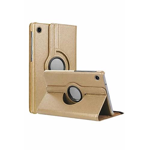 Galaxy Tab A11 360 Tablet Deri K�l�f - Gold