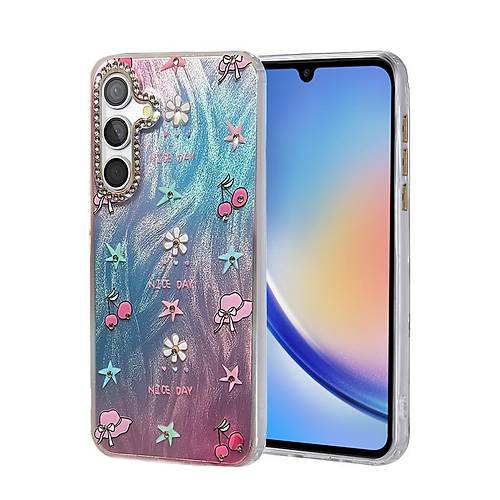 Galaxy A34 5G K�l�f Blade Aynal� Desenli Kapak - Desen 4