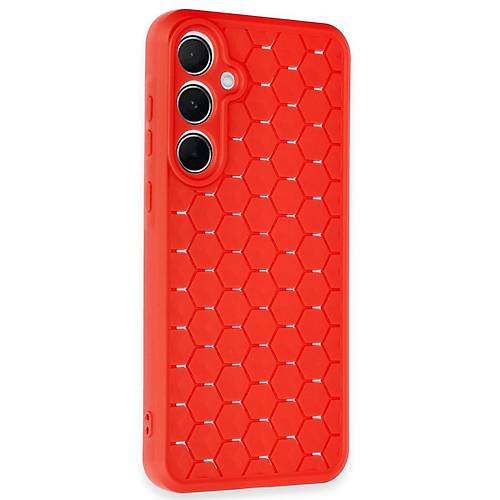 Galaxy A25 5G K�l�f Petek Silikon Kapak - K�rm�z�