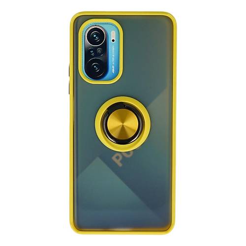 Redmi K40 K�l�f Montreal Y�z�kl� Silikon Kapak - Sar�