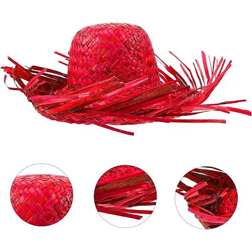 Tropikal Parti K�rm�z� Has�r Hawaii �apkas� 13x36 cm