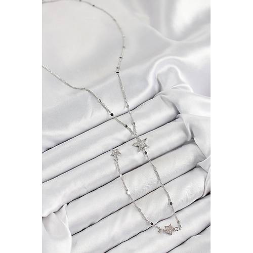 Pirin� Zirkon Ta�l� Y�ld�z Model G�m�� Renk Y Kolye