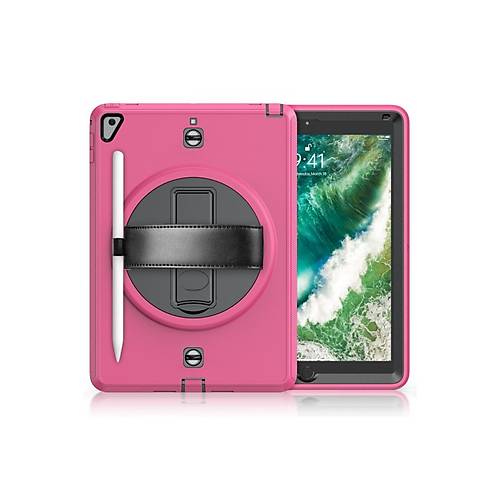 iPad 5 Air 9.7 K�l�f Strap-C Otterbox Tablet Kapak - Pembe