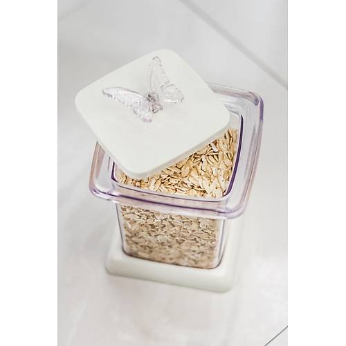 Akrilik Beyaz 12 Li Baharat Kavanozu & Baharatl�k & Baharatl�k Seti 200 ML ( CAM DE��LD�R )