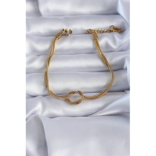 316L �elik Gold Renk D���m Model Kad�n Bileklik