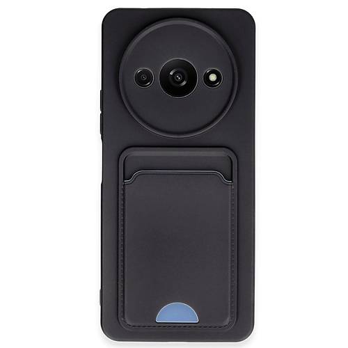Redmi A3 4G K�l�f Kelvin Kartvizitli Silikon - Siyah