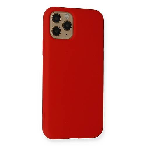 iPhone 11 Pro K�l�f Nano i�i Kadife Silikon - K�rm�z�