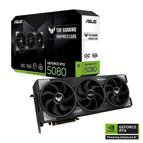 ASUS GEFORCE TUF-RTX5080-O16G-GAMING 16GB GDDR7 256BIT 2XHDMI 3XDP EKRAN KARTI