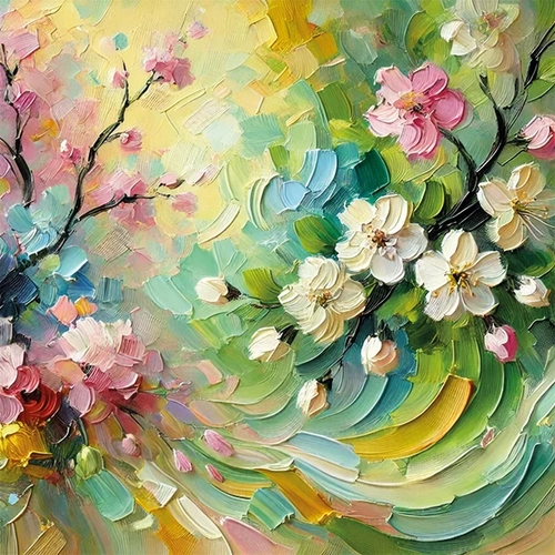 �lkbahar Mevsimi Kanvas Tablo 60x60cm