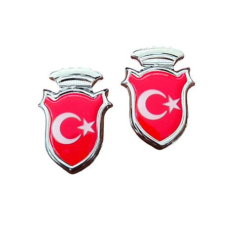 T�rk Bayrakl�  Arma Damla Etiket K�rm�z� 2'li