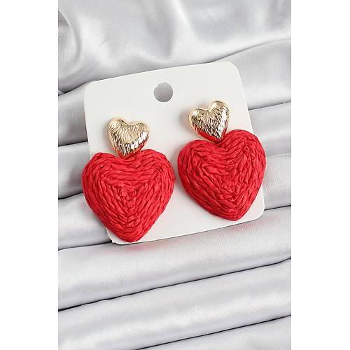 K�rm�z� Kalp Fig�rl� Has�r �rg� Model Gold Renk Kad�n K�pe