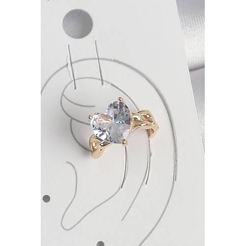 Pirin� Gold Renk Zirkon Ta�l� Kalp Model Kad�n K�k�rdak K�pe