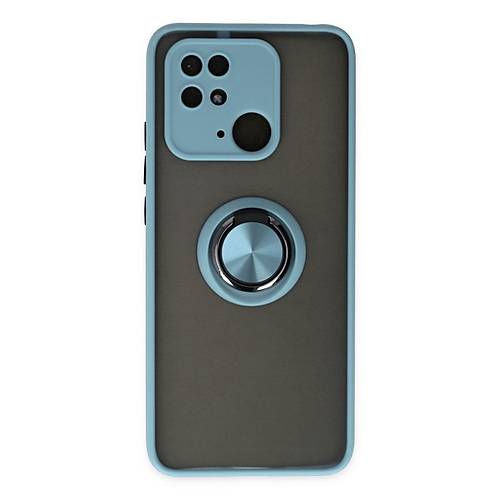 Redmi 10C K�l�f Montreal Y�z�kl� Silikon Kapak - Buz Mavi