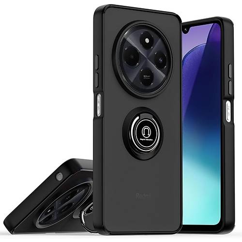 Realme C75 4G K�l�f Montreal Y�z�kl� Silikon Kapak - Siyah