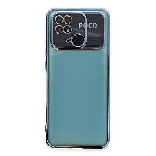 Redmi 10C K�l�f Razer Lensli Silikon - A��k Mavi