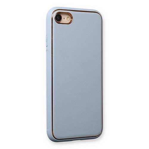 iPhone 7 K�l�f Coco Deri Silikon Kapak - A��k Mavi