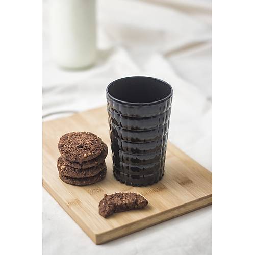Allegra Siyah Akrilik Bardak 6'l� Set | 400 ml | Su, Me�rubat, Sunum ve Kahve Yan� ��in | Cam De�ildir | K�r�lmaya Dayan�kl�