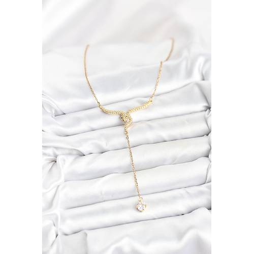 316L �elik Zincir Gold Renk Y�lan Model Y Kolye