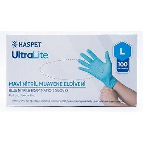 Mavi Nitril Muayene Eldiveni (Ultra Lite) - LARGE