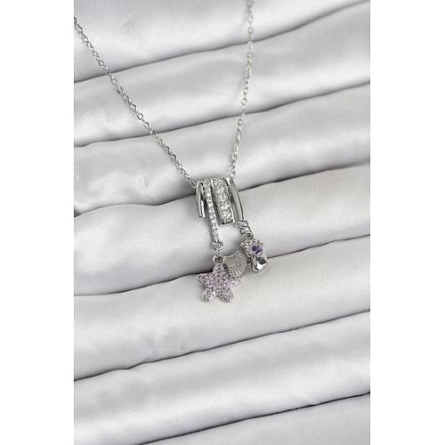 316L �elik G�m�� Zirkon Ta�l� Deniz Tema Charml� Kad�n Kolye