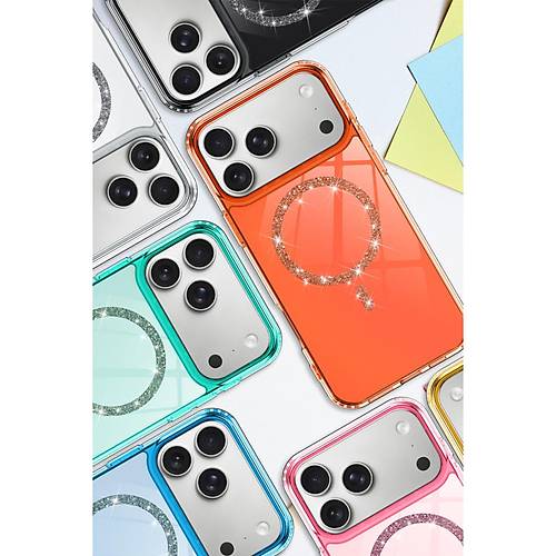 iPhone 17 Pro Max Live Diamond Magsafe Kapak - Pembe