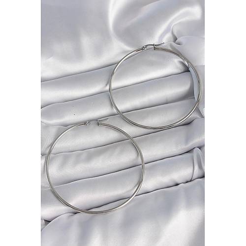 316 �elik G�m�� Renk 63 mm Halka Model Kad�n K�pe