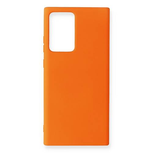 Galaxy Note 20 Ultra K�l�f Nano i�i Kadife Silikon - Turuncu