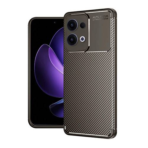 Reno 13 Pro K�l�f Auto Focus Karbon Kapak - Kahverengi
