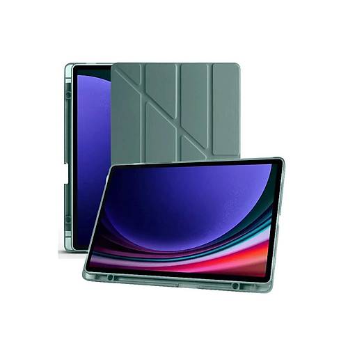 Galaxy X510 Tab S9 FE 11 K�l�f Kalemlikli Mars Tablet K�l�f� - Koyu Ye�il