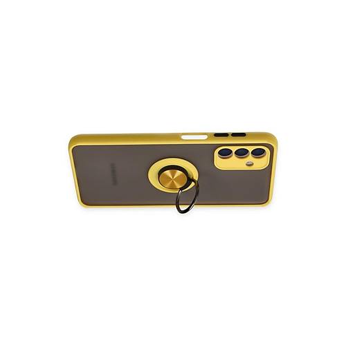 Galaxy A04S K�l�f Montreal Y�z�kl� Silikon Kapak - Sar�