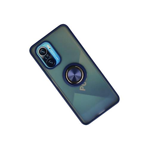 Redmi K40 K�l�f Montreal Y�z�kl� Silikon Kapak - Lacivert