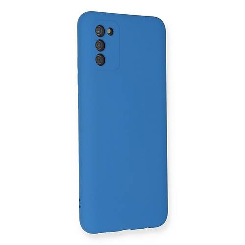 Galaxy A03S K�l�f Nano i�i Kadife Silikon - Mavi