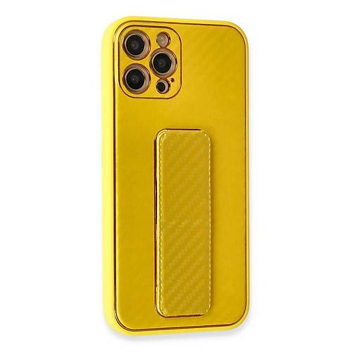 iPhone 12 Pro Max K�l�f Coco Karbon Standl� Kapak - Sar�