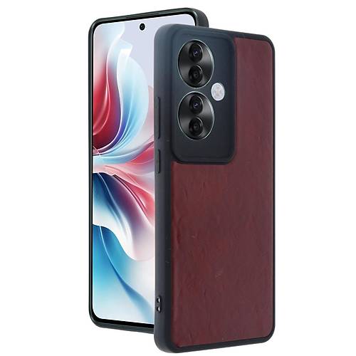 Reno 11F K�l�f Aras Deri Kapak - Bordo